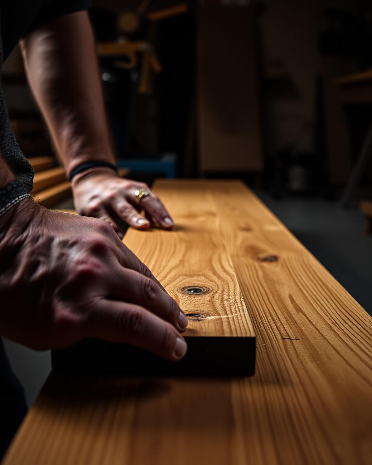 C&T craftsman hands installing hardwood